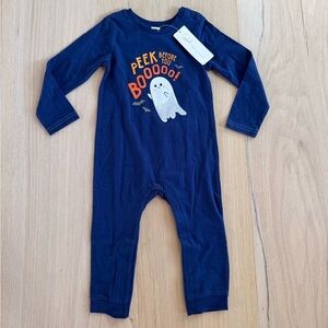 Peek Kids Halloween Onesie Navy Blue Ghosts October Size 18-24 Months NWT